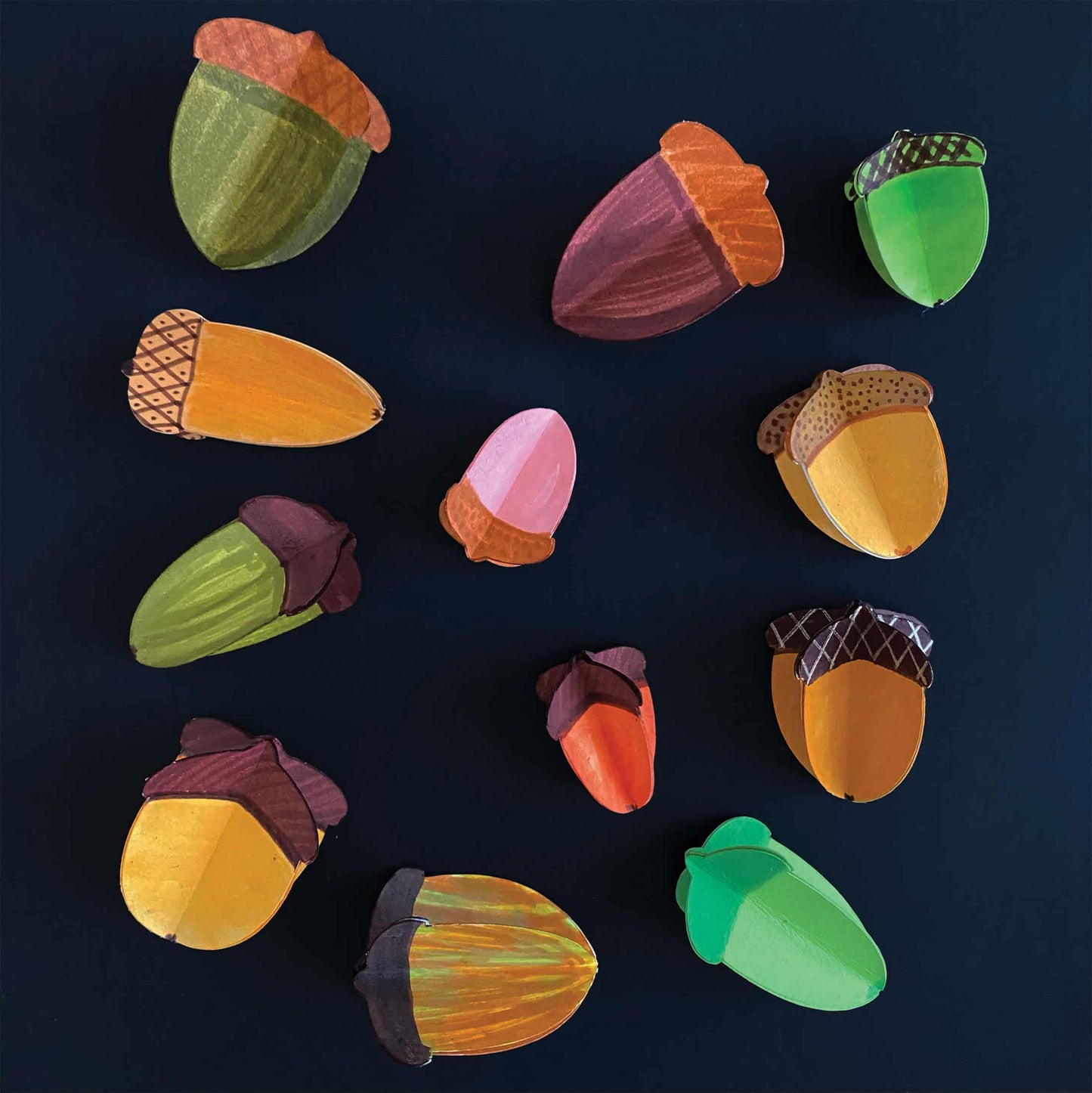 DIY Acorn Paper Craft & Fall Leaf SVG Files – 3D Decor Tutorial Mozaic Studio