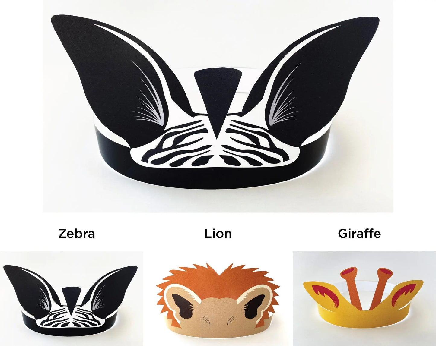 Kids Party Crowns - Safari Animals Mozaic Studio