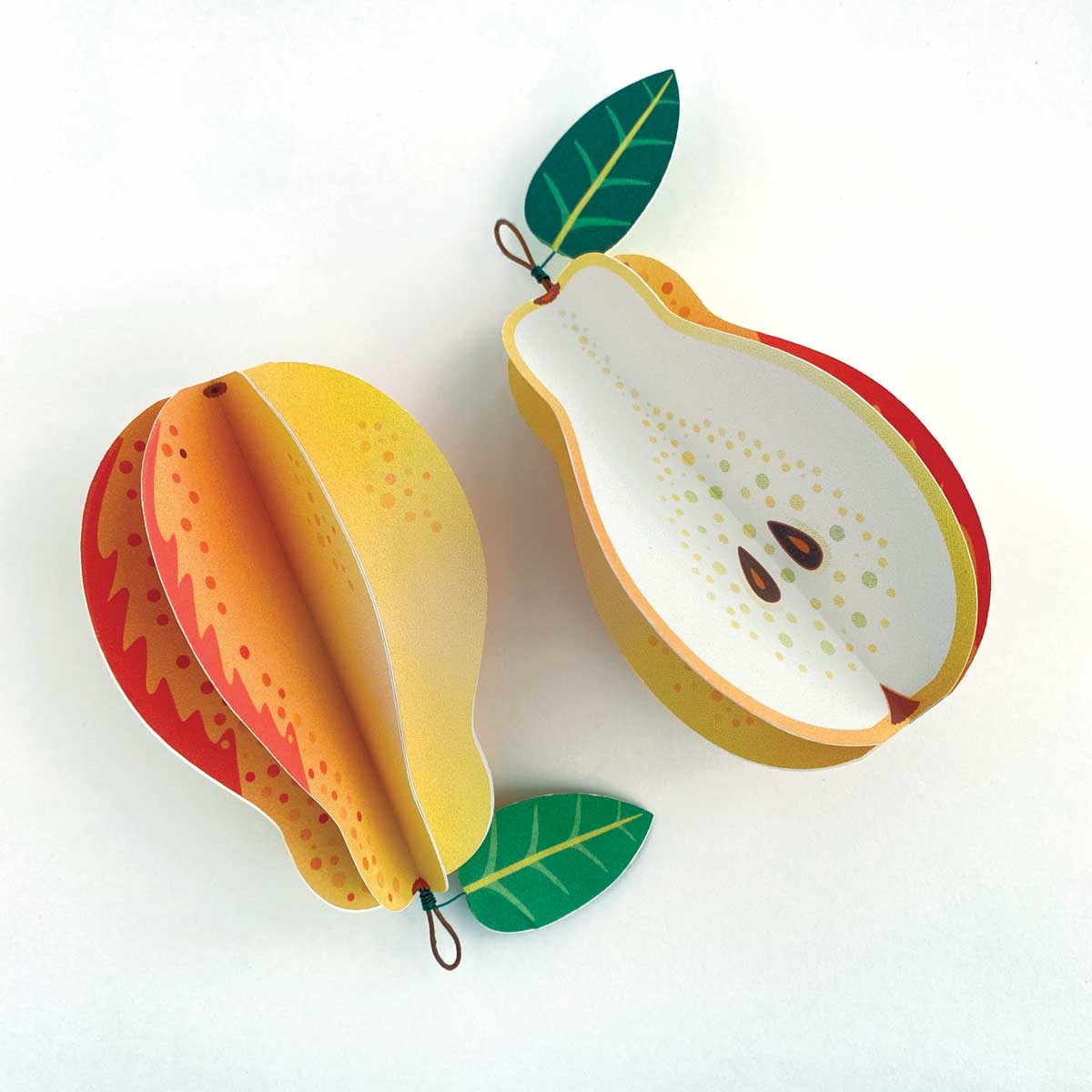 Handmade Paper Pears, Set of 2 Wholesale Mozaic Studio