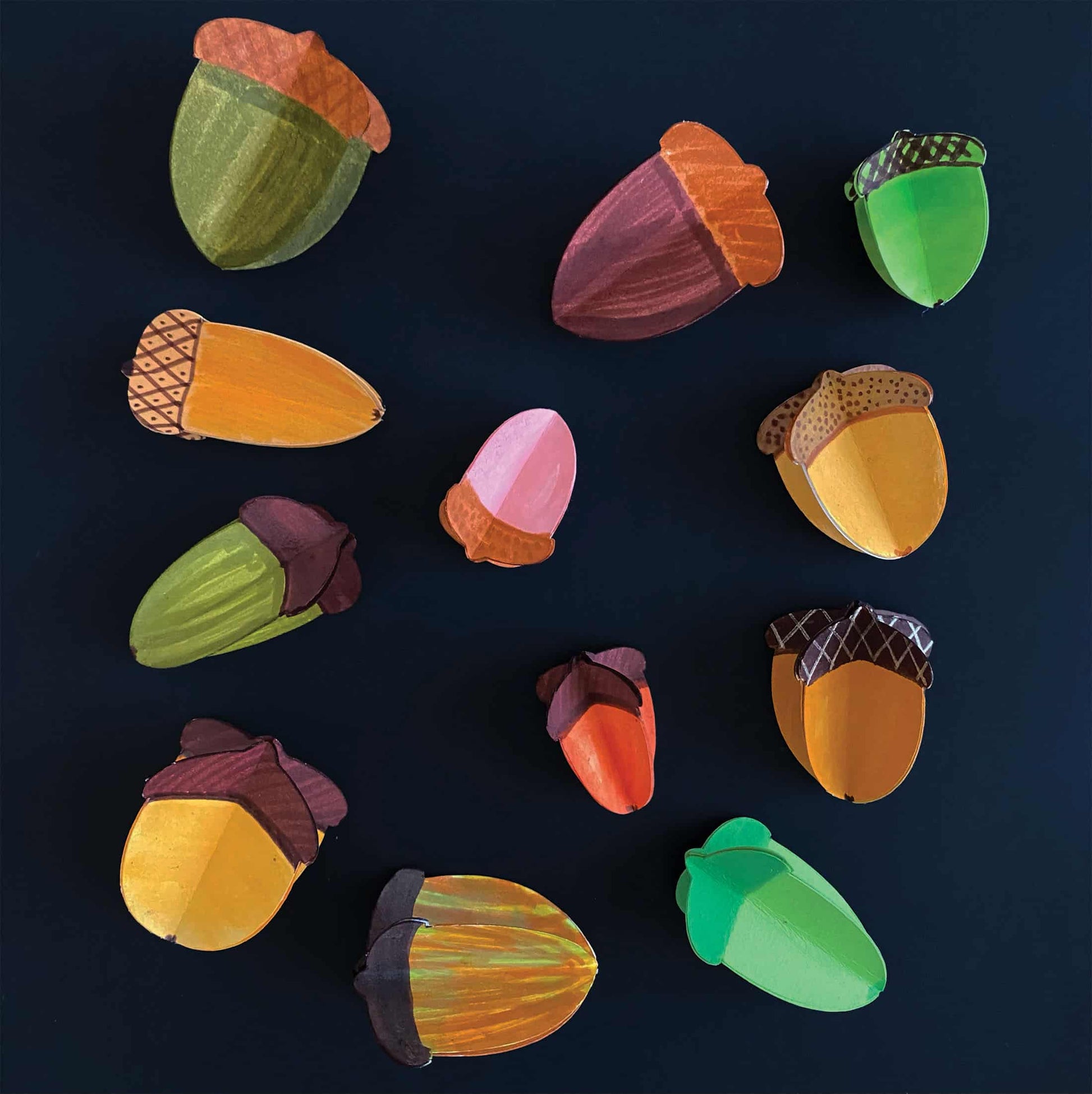DIY Acorn Paper Craft & Fall Leaf SVG Files – 3D Decor Tutorial Mozaic Studio