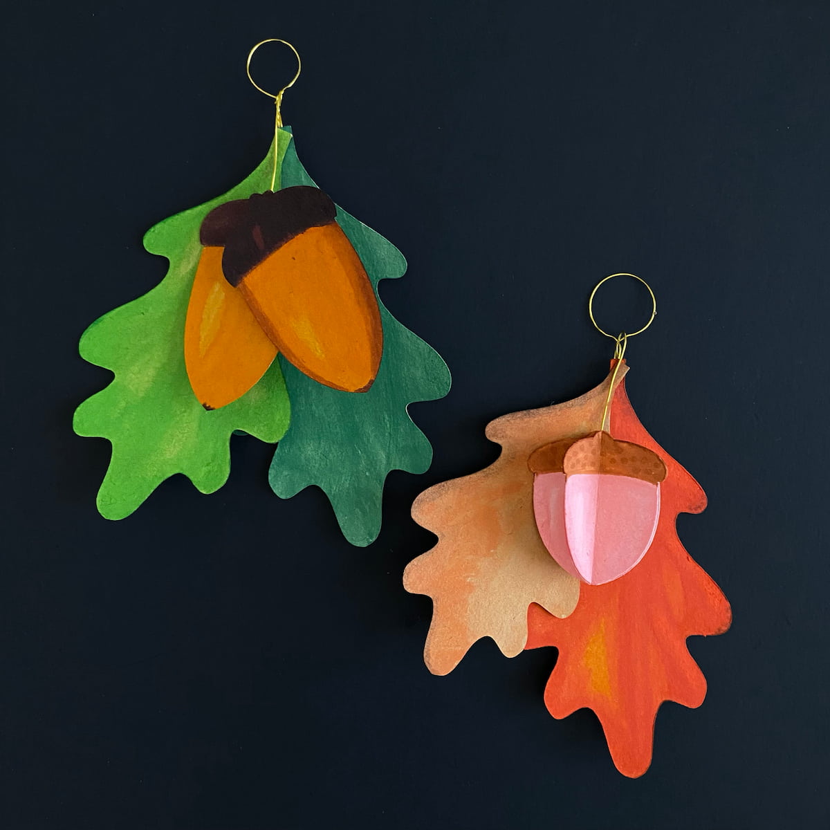 DIY Acorn Paper Craft & Fall Leaf SVG Files – 3D Decor Tutorial Mozaic Studio