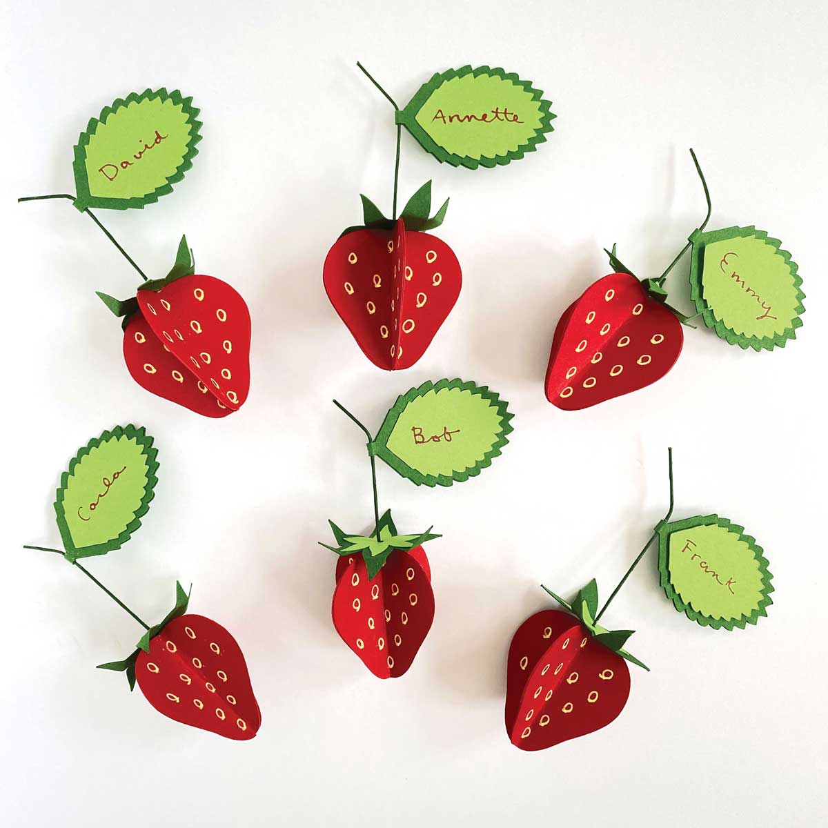 Handmade Paper Strawberries, Set of 2 Mozaic Studio