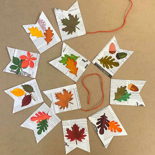 Free Pennant Template - Vintage Page Leaf Banner Cakewalk DIY