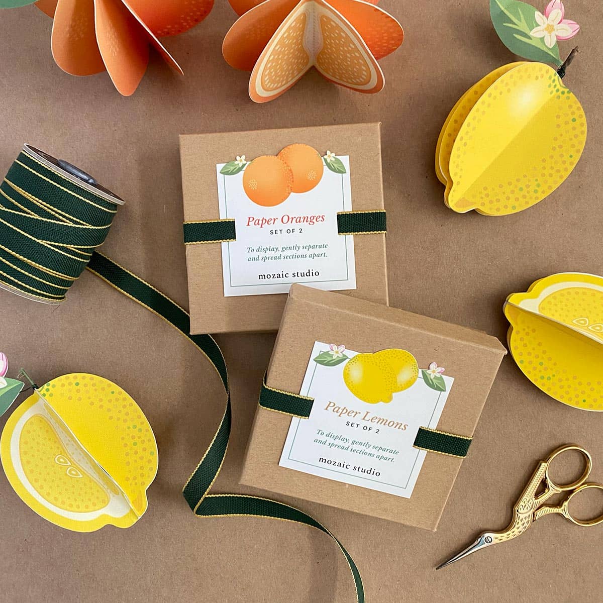 Handmade Paper Oranges Mozaic Studio