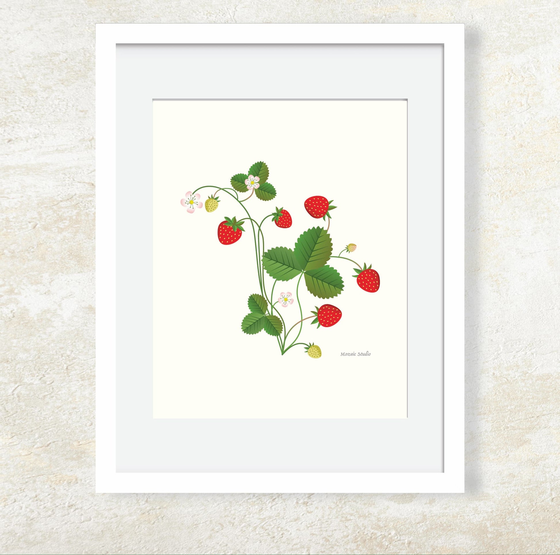 Strawberries Giclée Art Print Mozaic Studio