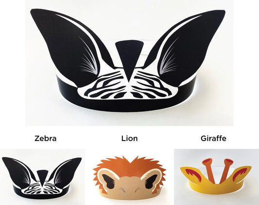 Kids Party Crowns - Safari Animals Mozaic Studio