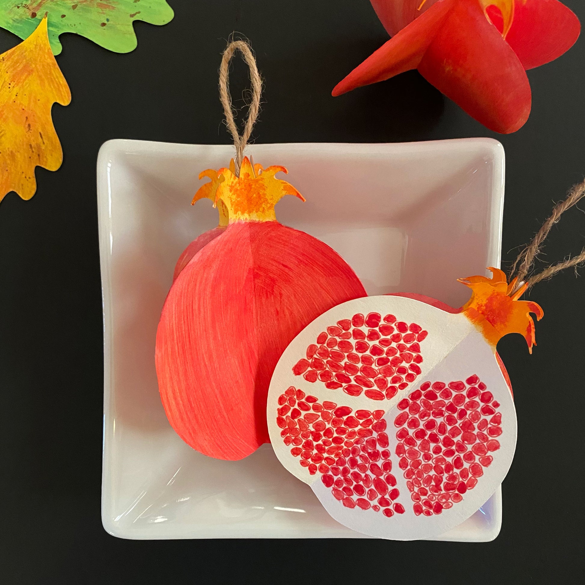 Paper Pomegranate Ornaments Template Mozaic Studio