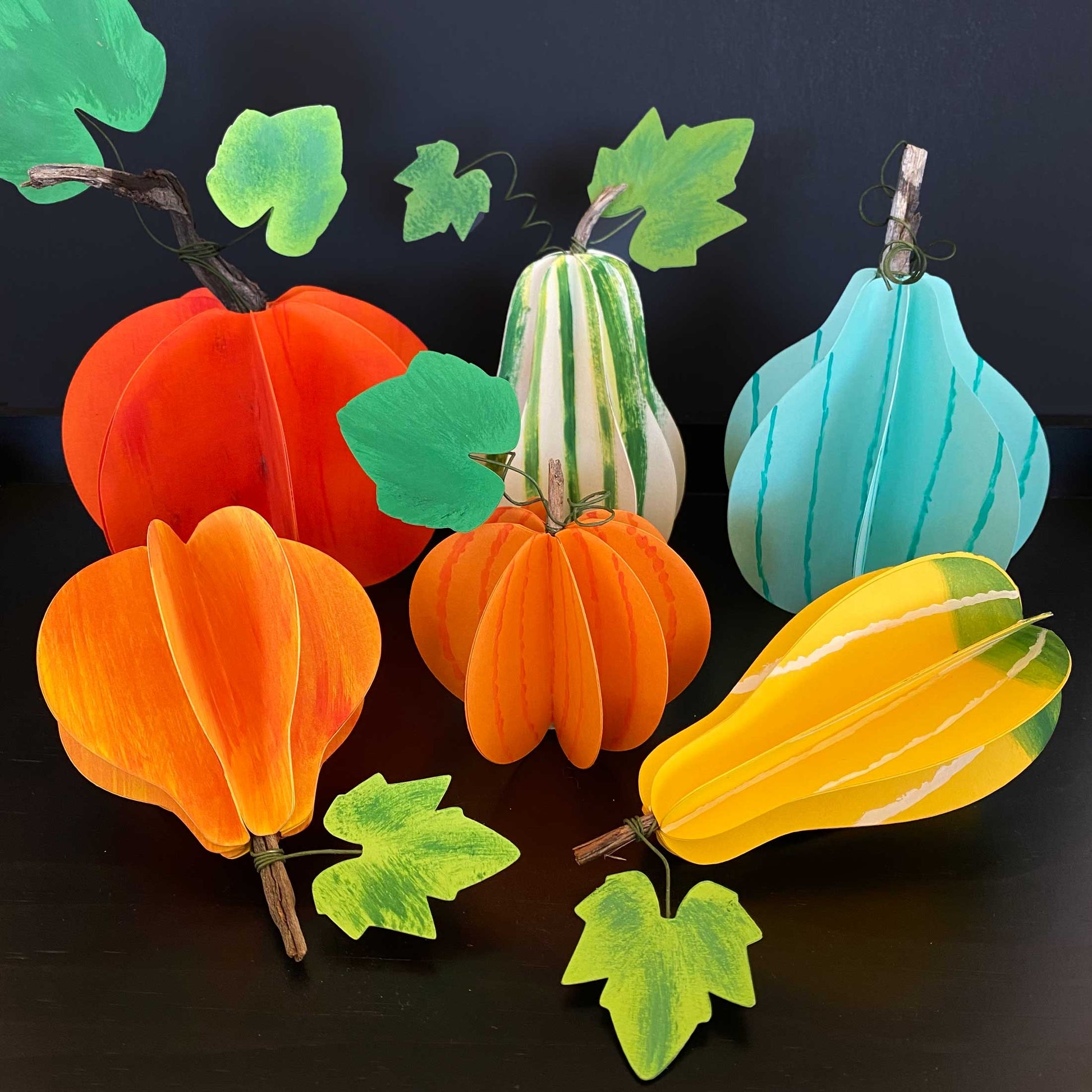Paper Craft Pumpkins Template Mozaic Studio