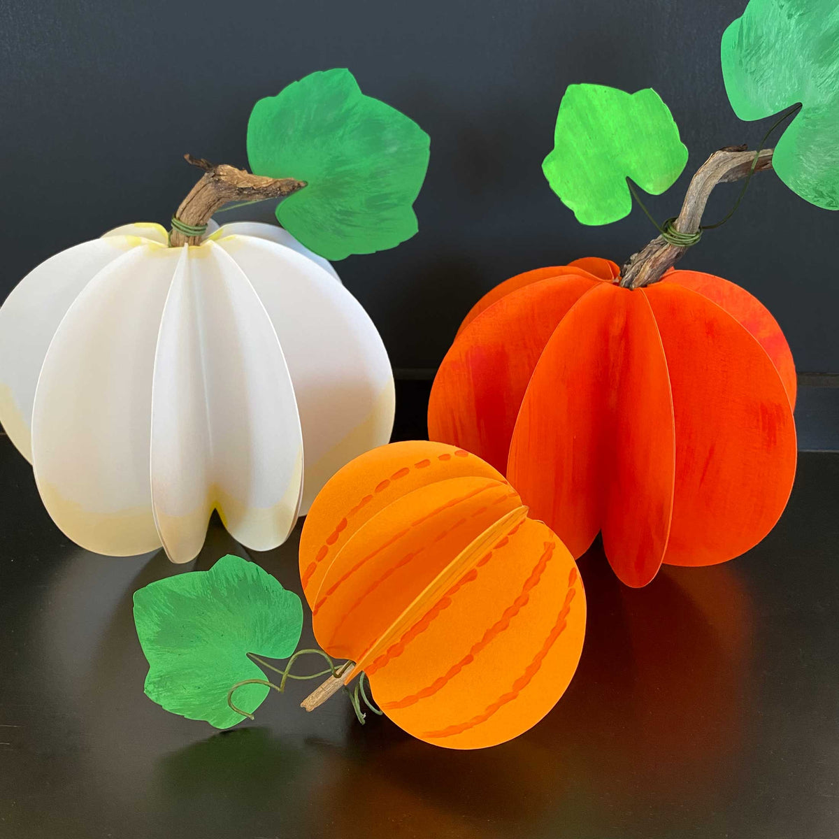 3D Pumpkin & Squash Paper Craft Printable DIY Template – Mozaic Studio
